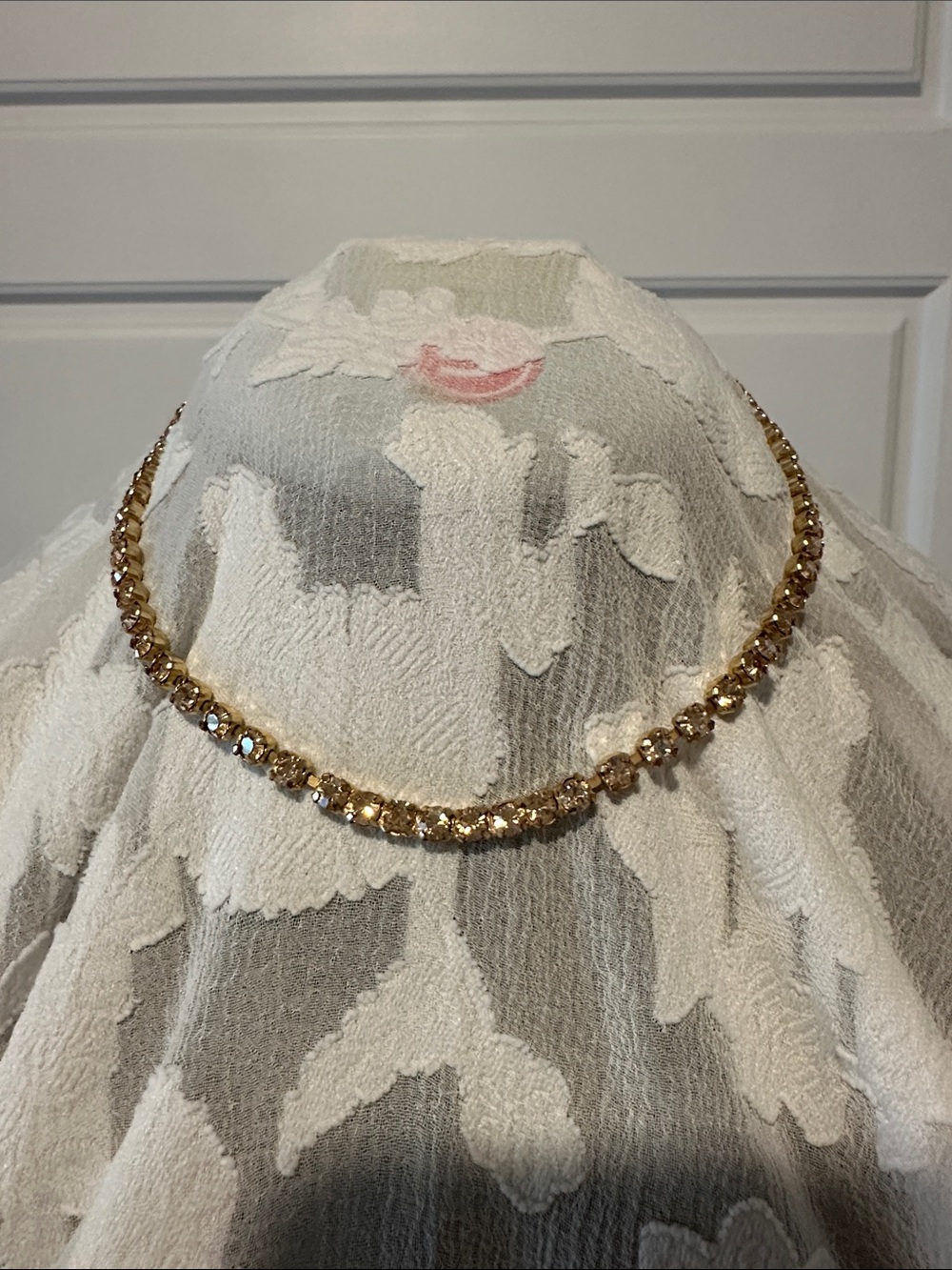 Sorrelli Gold Crystal Station Tennis Necklace